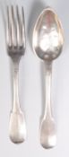 19TH CENTURY FRENCH SILVER FORK & SPOON
