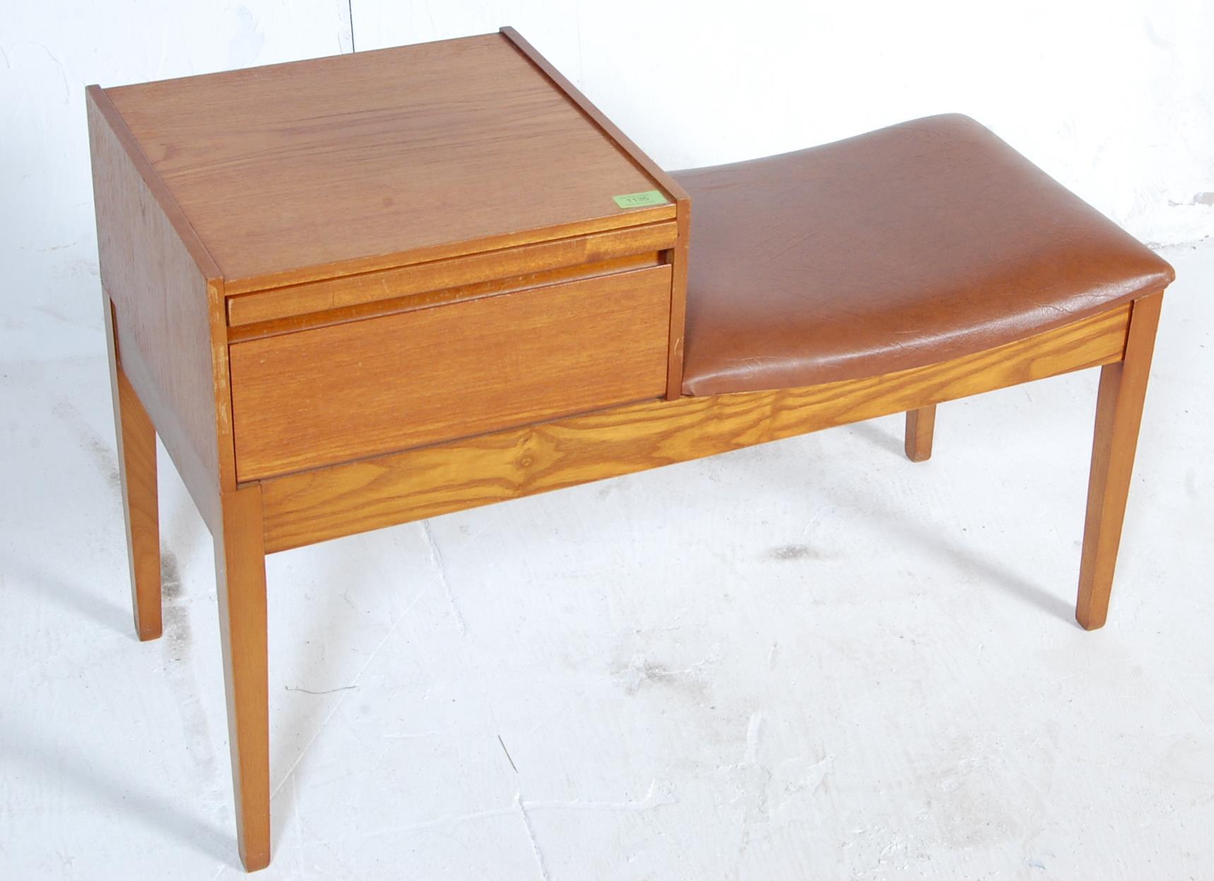 MID 20TH CENTURY TEAK WOOD TELEPHONE TABLE / SEAT - Image 2 of 6