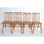 SET OF FOUR RETRO VINTAGE BEECH AND ELM DINING CHAIRS