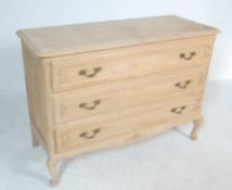 LATE 20TH CENTURY ANTIQUE STYLE LIMED OAK CHEST OF DRAWERS