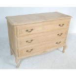 LATE 20TH CENTURY ANTIQUE STYLE LIMED OAK CHEST OF DRAWERS