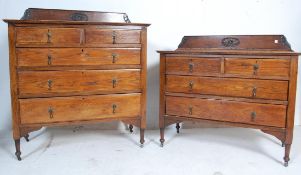 1930’S CARVED OAK BEDROOM SUITE - DRESSING CHEST & DRAWERS