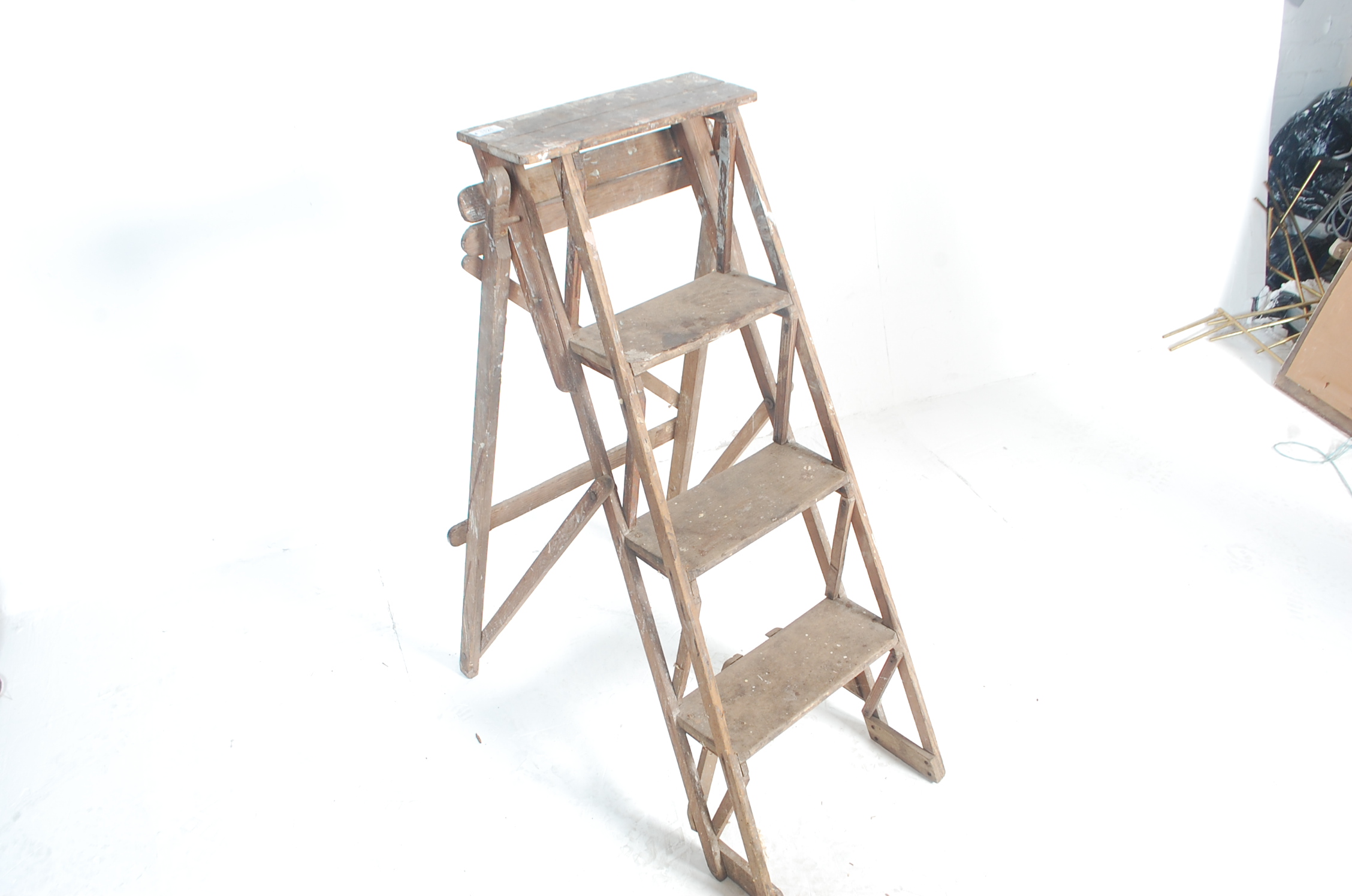 TWO MID 20TH CENTURY VINTAGE RETRO A-FRAME STEP LADDER - Image 3 of 13