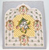 EARLY 19TH CENTURY BERLIN BEAD WORK TAPESTRY SAMPLER.