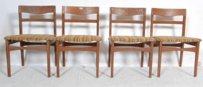 FOUR VINTAGE TEAK WOOD FRAME DINING CHAIRS BY NATHAN