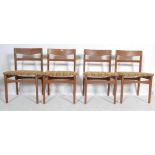 FOUR VINTAGE TEAK WOOD FRAME DINING CHAIRS BY NATHAN