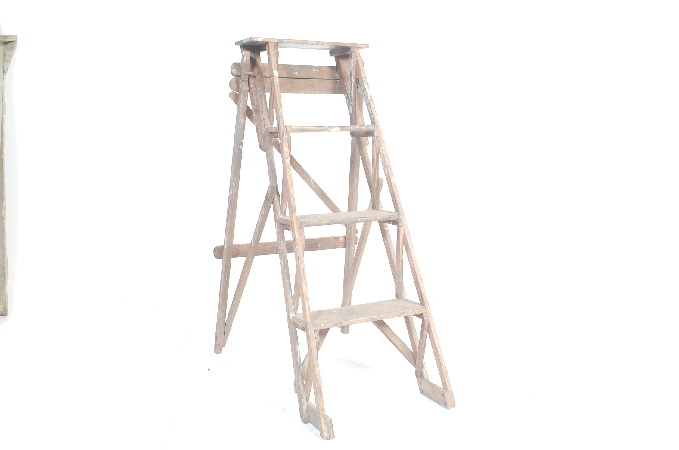 TWO MID 20TH CENTURY VINTAGE RETRO A-FRAME STEP LADDER