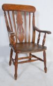 19TH CENTURY VICTORIAN STAINED BEECH AND ELM WINDSOR CHAIR