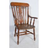 19TH CENTURY VICTORIAN STAINED BEECH AND ELM WINDSOR CHAIR