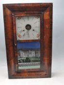 LATE 19TH CENTURY VICTORIAN AMERICAN MAHOGANY WALL HANGING CLOCK