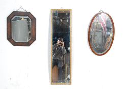 GROUP OF THREE 20TH CENTURY WALL HANGING MIRRORS