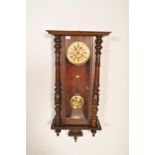 VICTORIAN 19TH CENTURY MAHOGANY 8 DAY WALL CLOCK