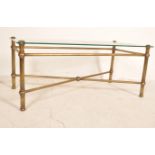 20TH CENTURY ANTIQUE STYLE BRASS AND GLASS OCCASIONAL COFFEE TABLE