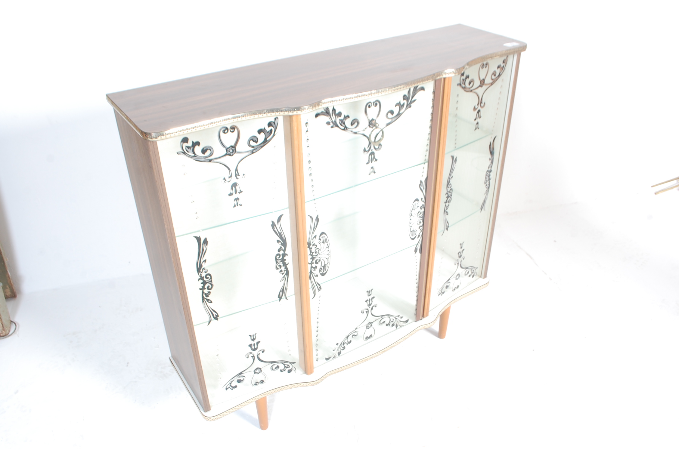 1950’S VINTAGE RETRO 20TH CENTURY FORMICA CHINA DISPLAY CABINET - Image 3 of 5