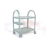 RETRO VINTAGE GREEN PLASTIC SERVING TROLLEY