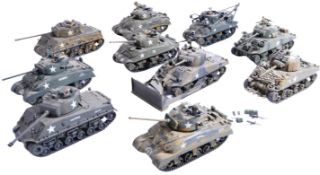 COLLECTION OF VINTAGE TAMIYA PLASTIC MODEL MILITARY TANKS