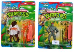 TEENAGE MUTANT NINJA TURTLES - TWO ORIGINAL MOC CARDED FIGURES