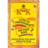 VINTAGE 1950S RAILWAY KODAK ADVERTISING ENAMEL SIGN