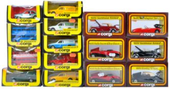 COLLECTION OF X15 ORIGINAL VINTAGE CORGI DIECAST MODEL CARS & BUSES