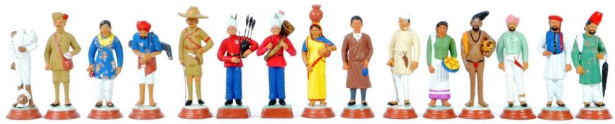 COLLECTION OF X15 HAND PAINTED TERRACOTTA & PLASTER FIGURES