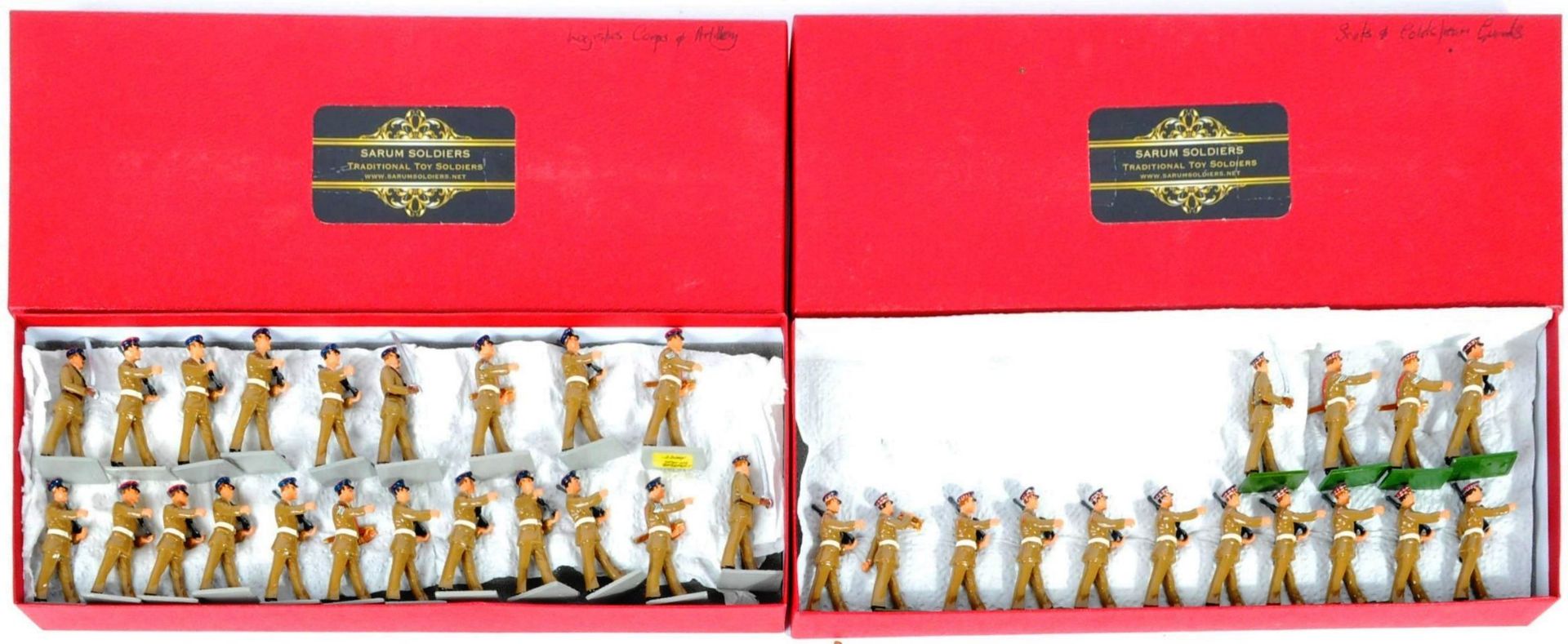 TWO BOXED VINTAGE HAND PAINTED SARAM SOLDIERS