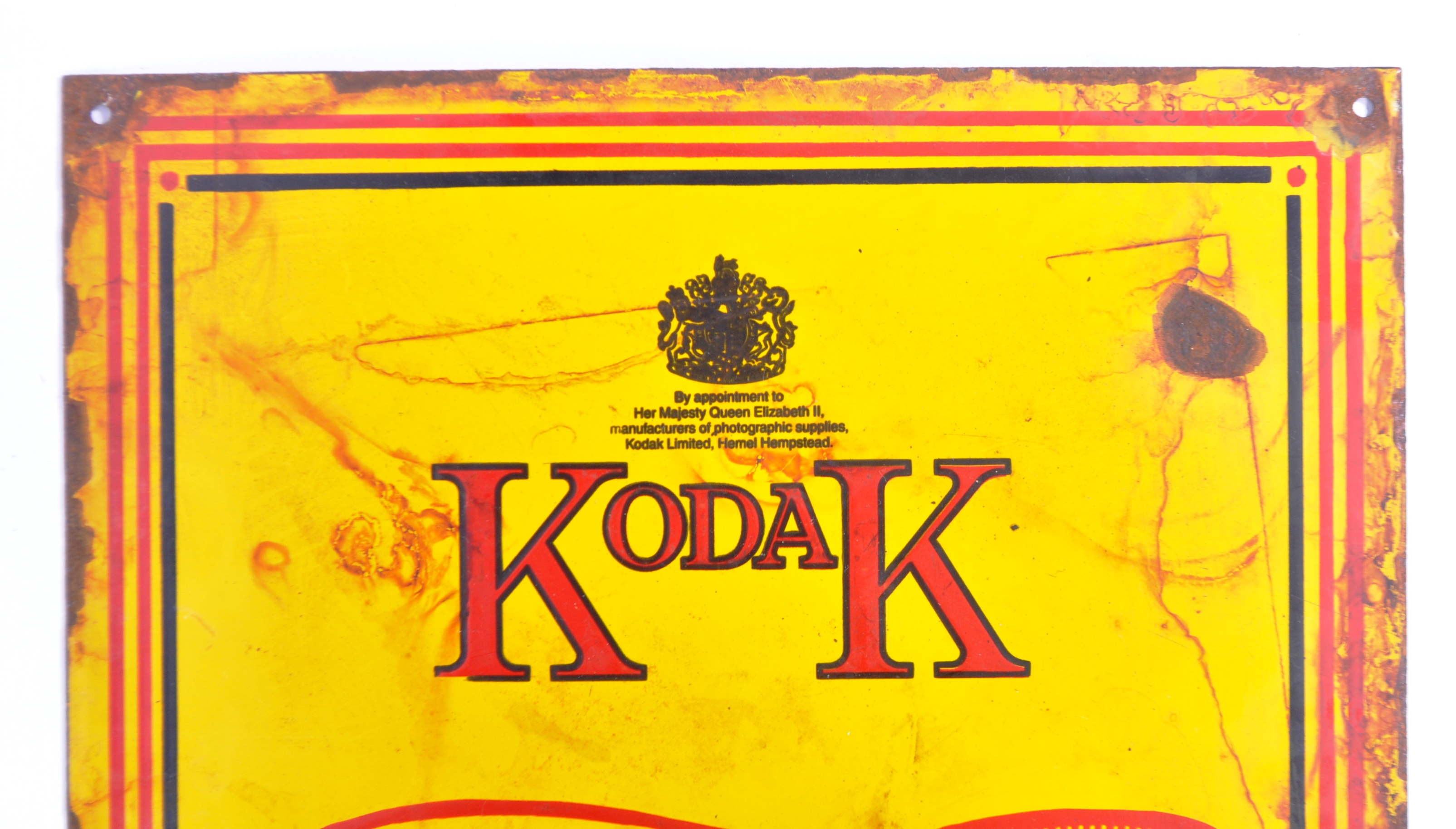 VINTAGE 1950S RAILWAY KODAK ADVERTISING ENAMEL SIGN - Image 4 of 4