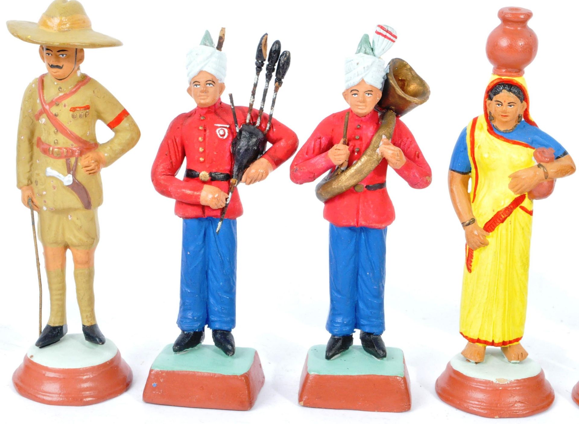 COLLECTION OF X15 HAND PAINTED TERRACOTTA & PLASTER FIGURES - Image 4 of 7