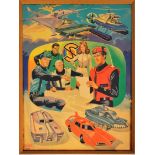 RARE CAPTAIN SCARLET ANGLO CONFECTIONERY SHOP DISPLAY POSTER BOARD
