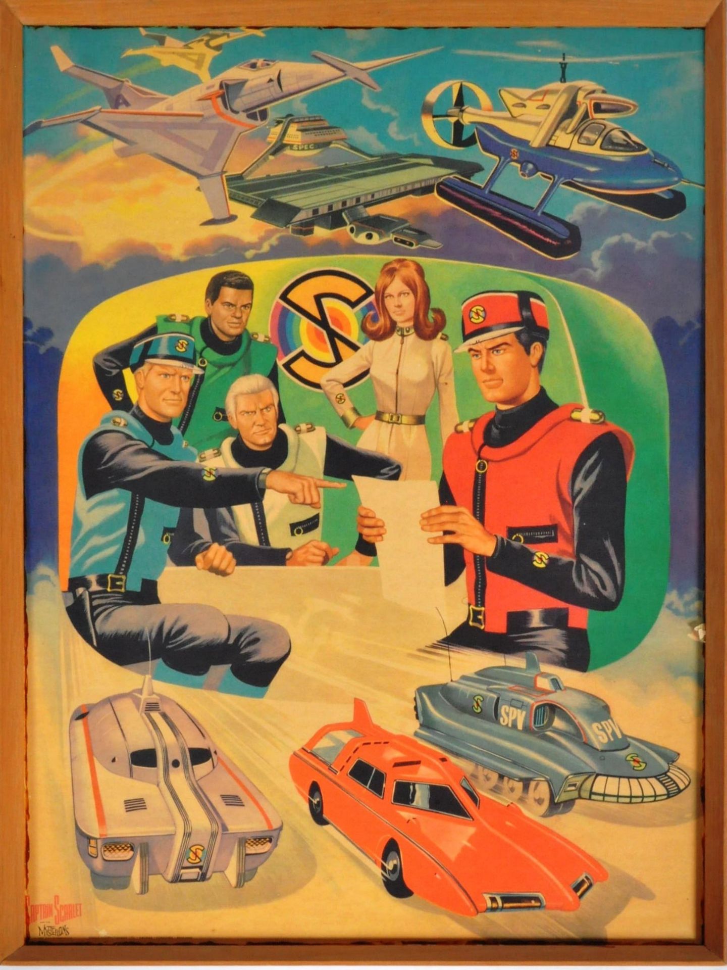 RARE CAPTAIN SCARLET ANGLO CONFECTIONERY SHOP DISPLAY POSTER BOARD