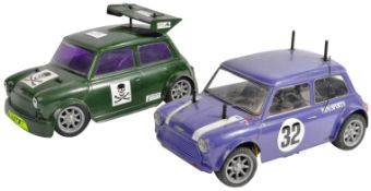 TAMIYA - TWO VINTAGE MINI COOPER RACING RC RADIO CONTROLLED CARS