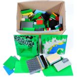 LARGE COLLECTION OF ASSORTED LEGO BRICKS AND BASE PLATES