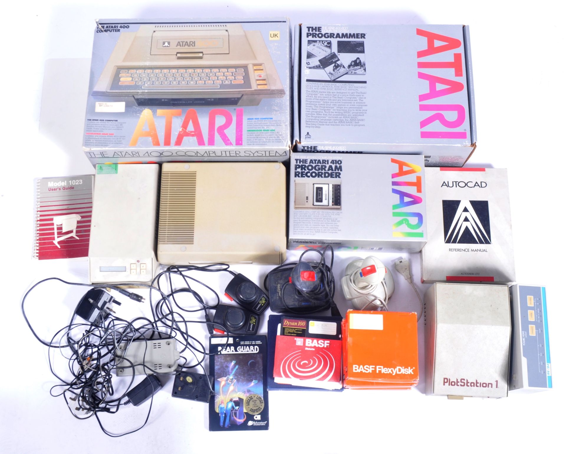 COLLECTION OF VINTAGE ATARI GAMING ALONG WITH A PLOT STATION 1