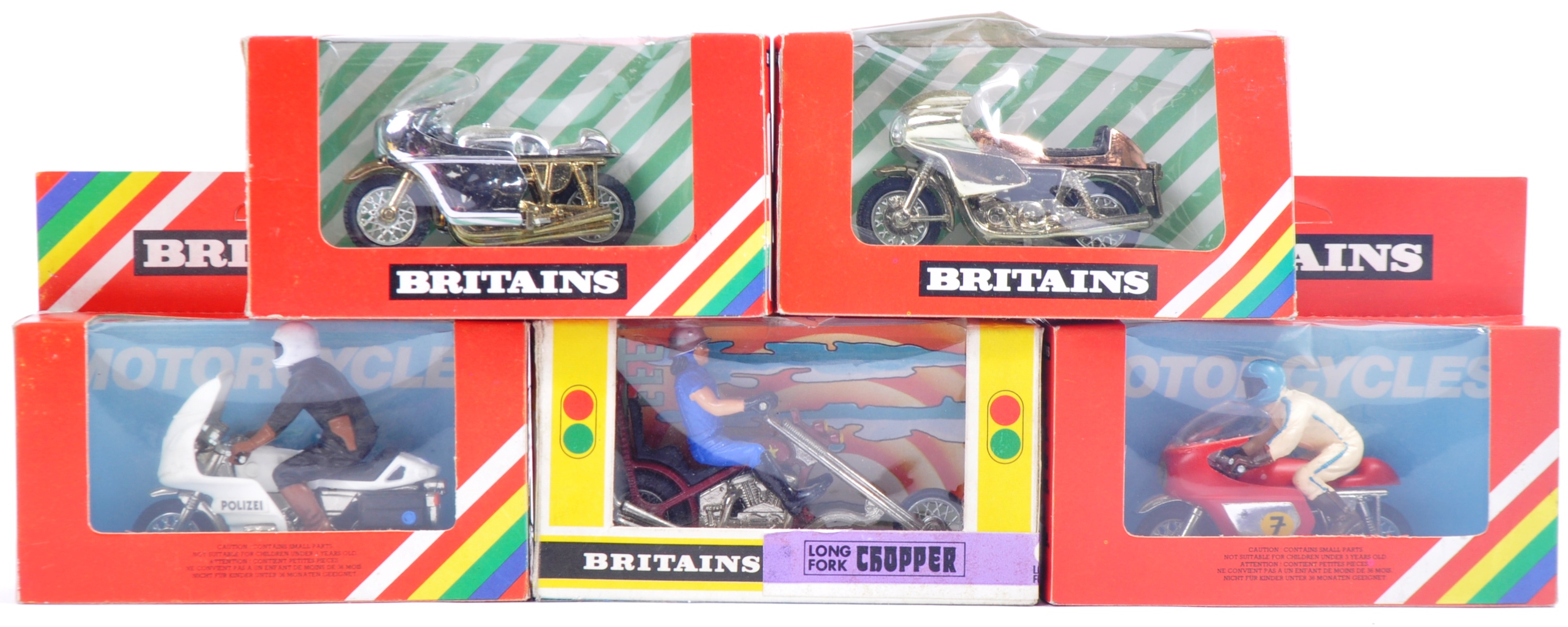 COLLECTION OF X5 BRITAINS MADE DIECAST MOTOR CYCLES