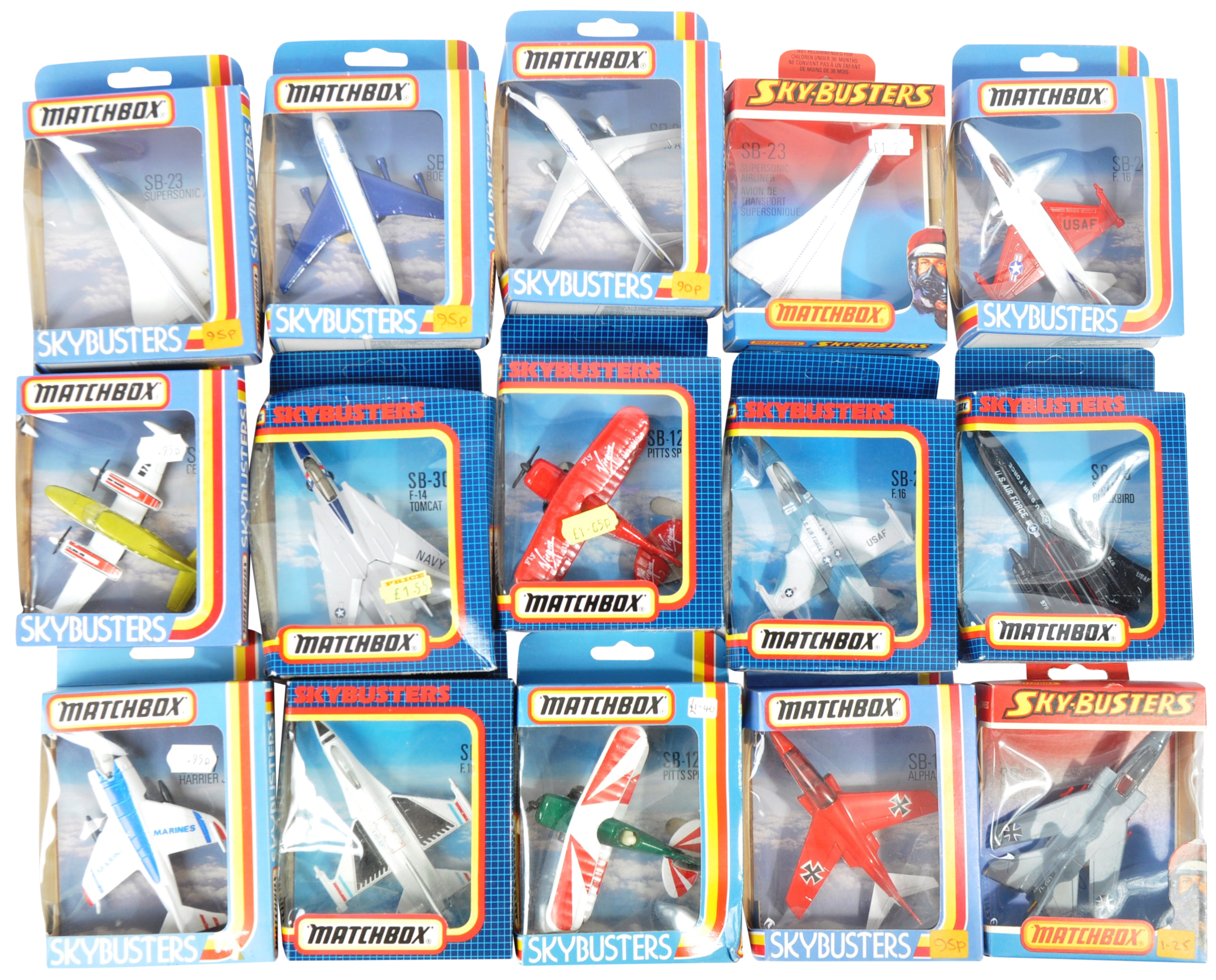 COLLECTION OF X15 MATCHBOX SKYBUSTERS DIECAST MODEL AEROPLANES