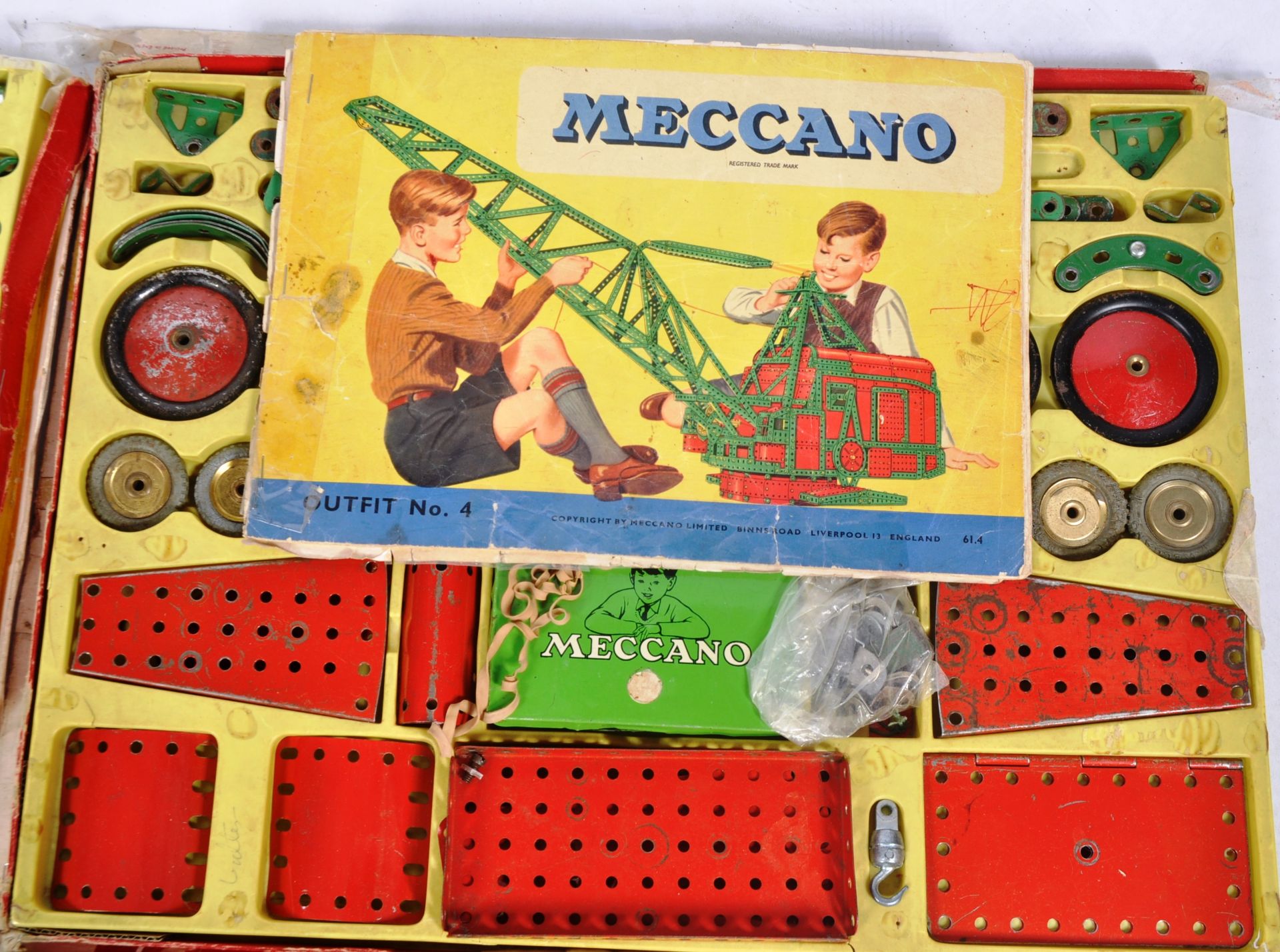 THREE VINTAGE MECCANO MADE OUTFIT NO 4 SETS - Image 3 of 7