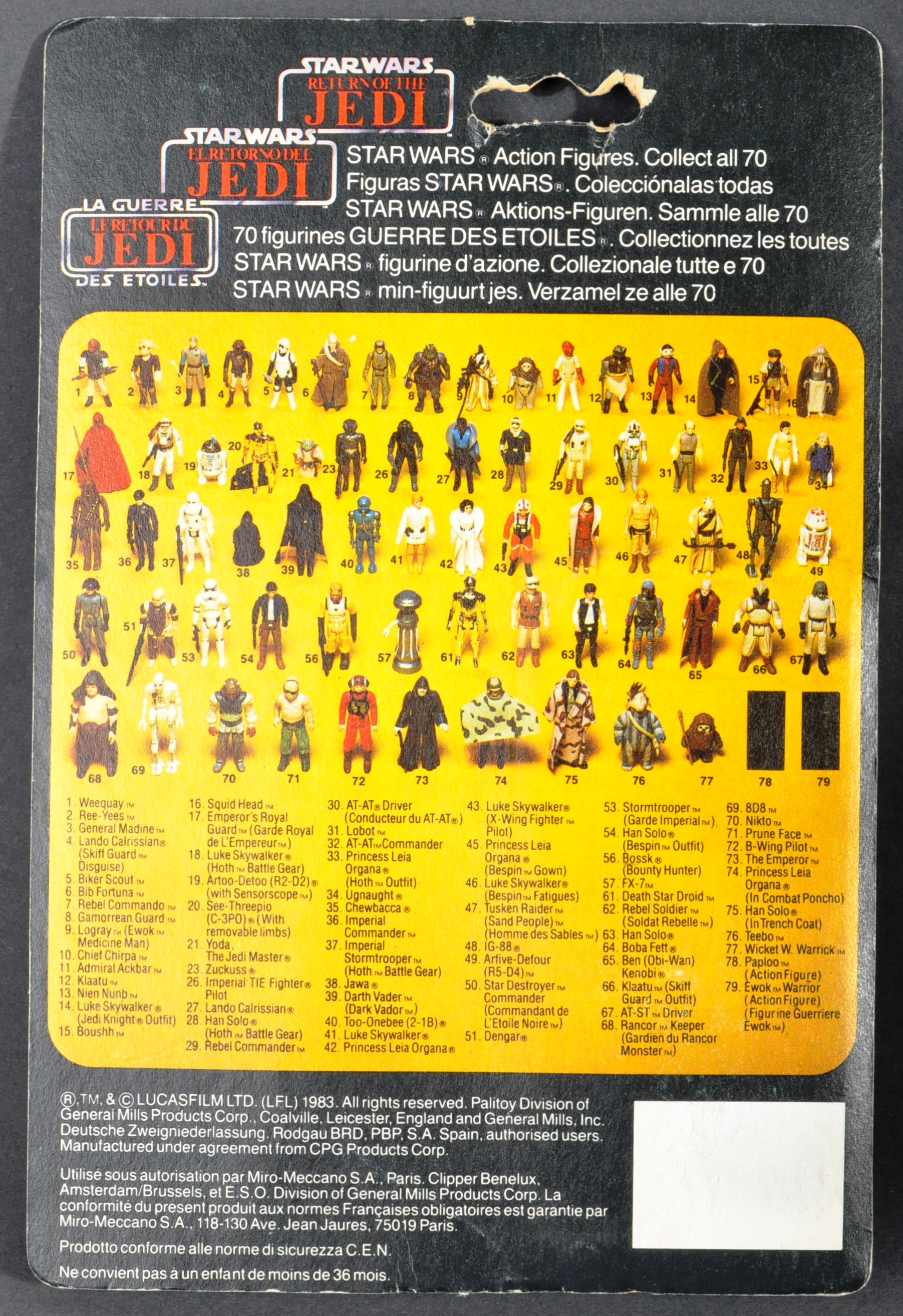 STAR WARS - ORIGINAL VINTAGE PALITOY CARDED MOC ACTION FIGURE - Image 2 of 6