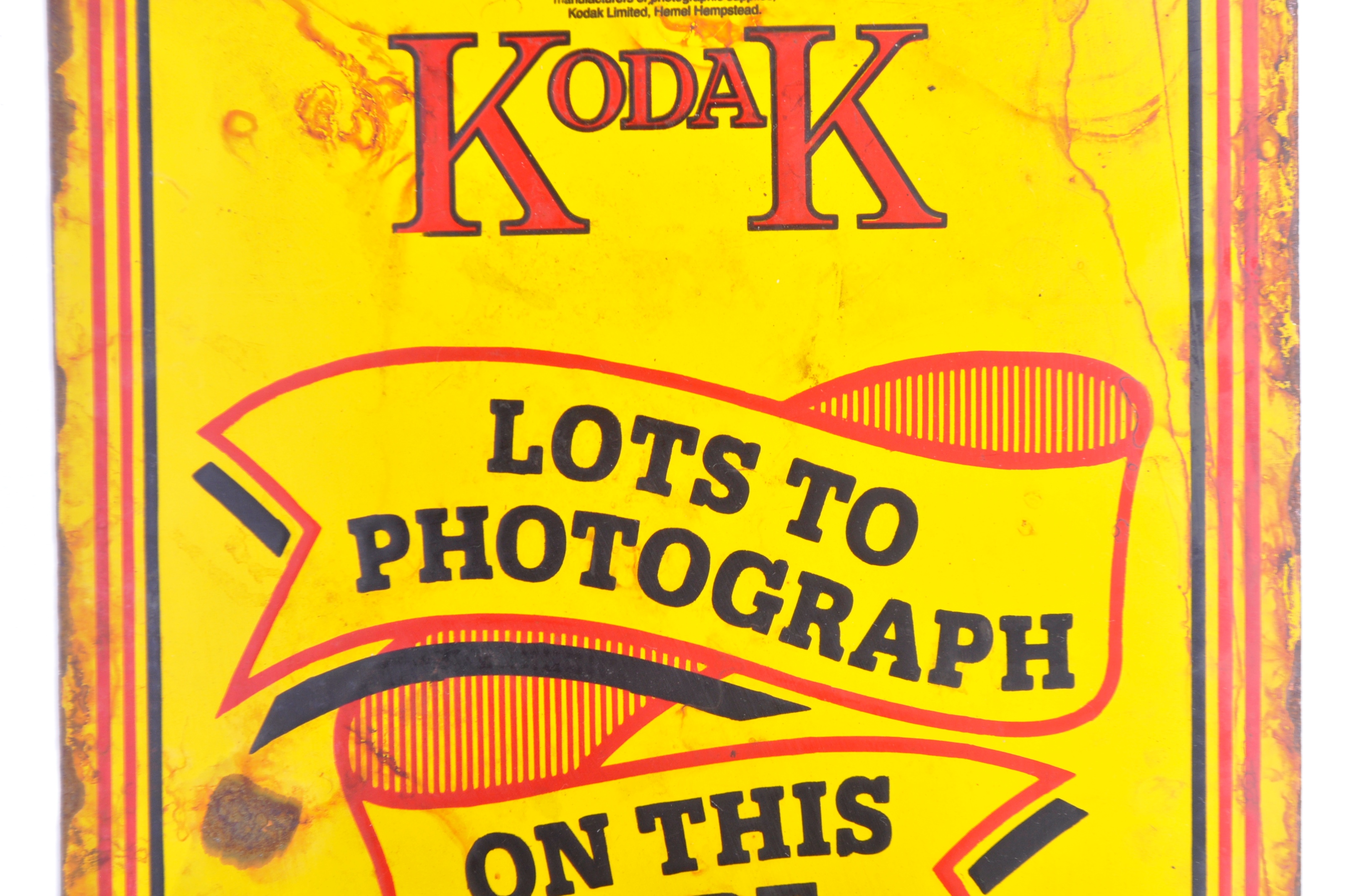 VINTAGE 1950S RAILWAY KODAK ADVERTISING ENAMEL SIGN - Image 3 of 4