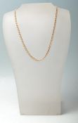 STAMPED 9CT GOLD CHAIN NECKLACE WITH HEART PADLOCK CLASP