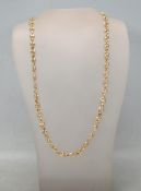 STAMPED 14K GOLD MARINA CHAIN NECKLACE. TOTAL WEIGHT 41.19G.