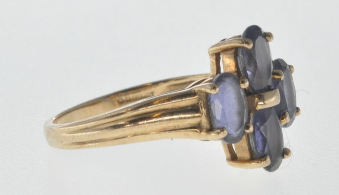 HALLMARKED 9CT GOLD AND PURPLE STONE RING. - Image 2 of 7