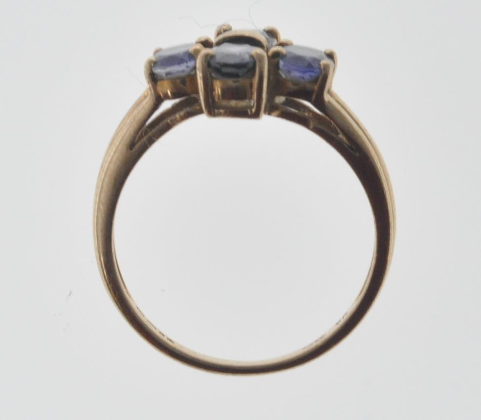 HALLMARKED 9CT GOLD AND PURPLE STONE RING. - Image 7 of 7