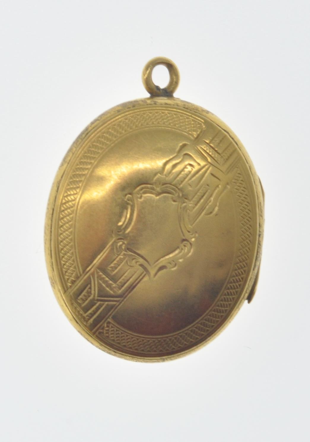 VICTORIAN GOLD PLATED GREEK KEY LOCKET PENDANT - Image 2 of 6