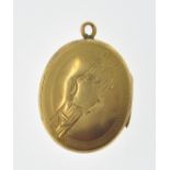 VICTORIAN GOLD PLATED GREEK KEY LOCKET PENDANT