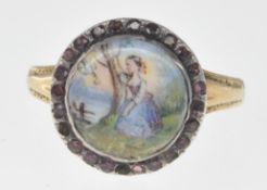 ANTIQUE MINIATURE PORTRAIT PANEL RING