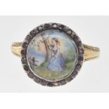 ANTIQUE MINIATURE PORTRAIT PANEL RING