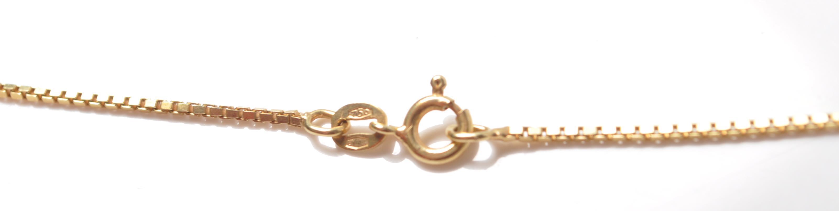 18CT GOLD BOX LINK NECKLACE CHAIN - Image 4 of 5