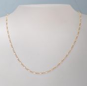 9CT GOLD FIGARO CHAIN NECKLACE