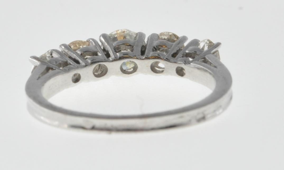 FRENCH WHITE GOLD AND DIAMOND FIVE STONE RING - Image 5 of 6