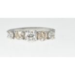 FRENCH WHITE GOLD AND DIAMOND FIVE STONE RING