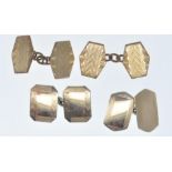 TWO PAIRS OF VINTAGE GOLD FRONT AND BACK CUFFLINKS